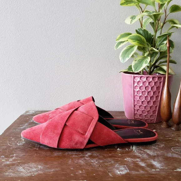 Marc Fisher coral suede slip on mules - Picture 3 of 8
